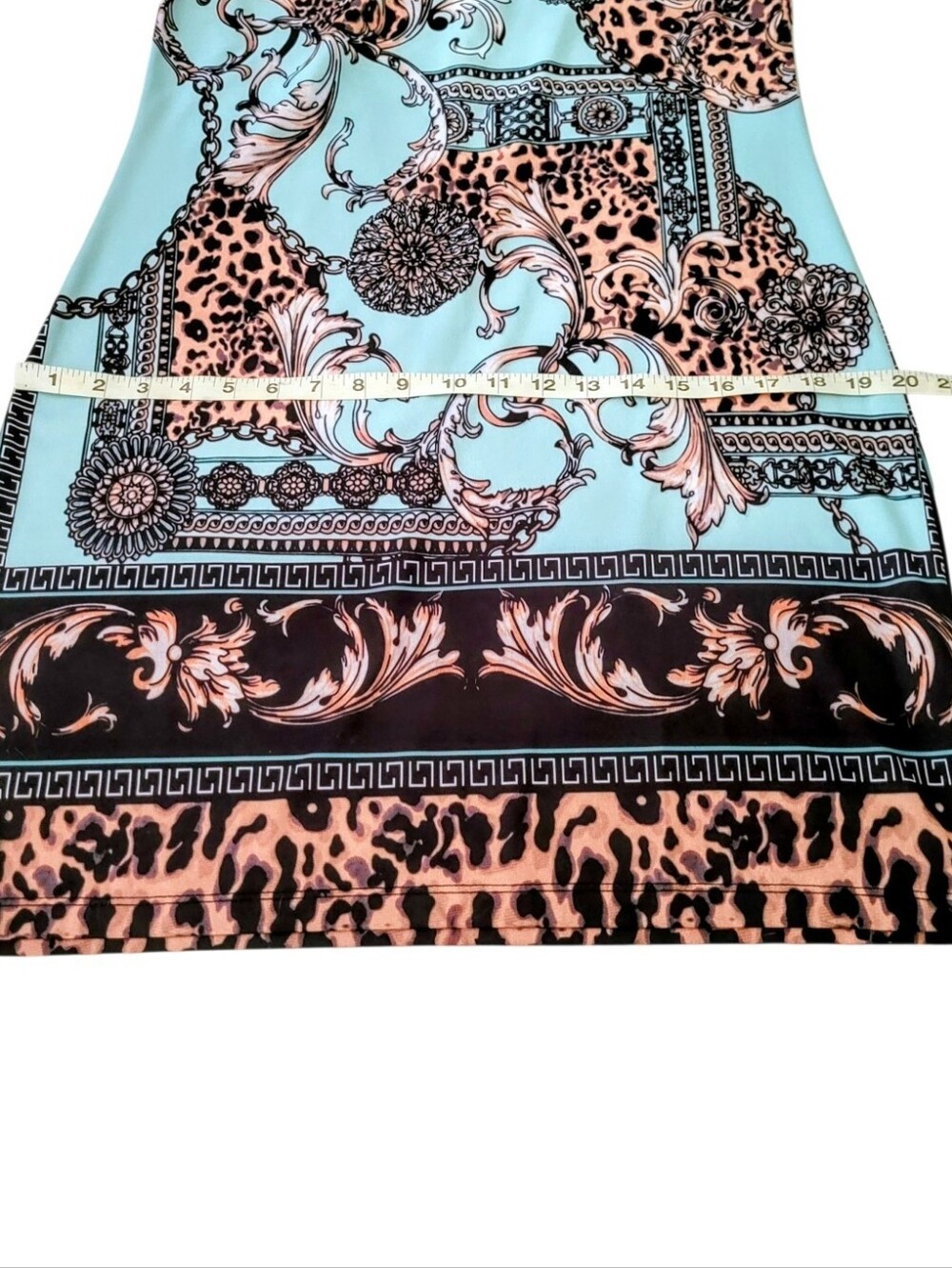 Vintage VENUS Greek Key, Animal Print Mini STYLE of Versace & Ribkoff Bodycon L - Picture 7 of 7